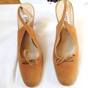 $310 Isaac Mizrahi  suede leather slink-backs shoes* 10